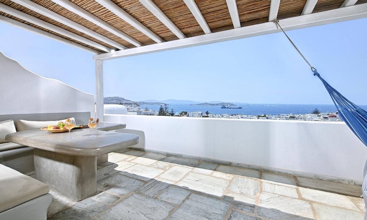 Mykonos Town Apartment | Apartment 'Casa D'irene Mykonian Residence' with Sea View, Wi-Fi and Air Conditioning