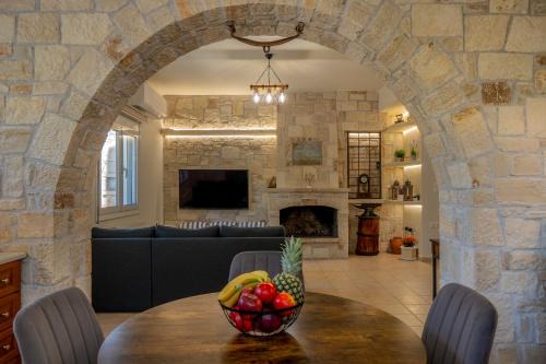 Heraklion Apartment | Casa Di Tzaki Stone House with Fireplace, Garden & BBQ
