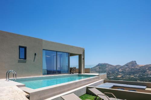 Agios Vasileios Villa | Epsilon Villa, Private Swimming Pool Garden, Panoramic Sunset