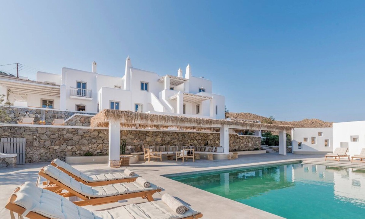 Mykonos Villa | Hillside BB Villa with privacy and stunning views, steps from Agios Sostis beach