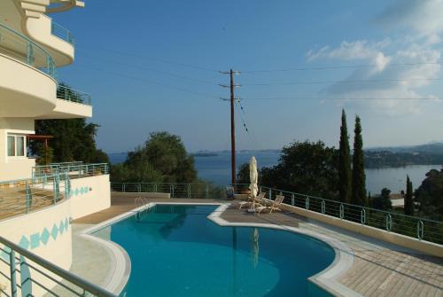 Kommeno Villa | Liberty - Classic luxury sea view villa with private pool, Panoramic views to Kommeno & Corfu old Town