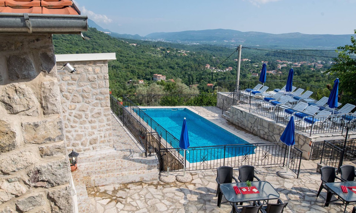 Tivat Apartment | Magnificent Views, Large private terrace overlooking mountains, pool, sea 2km
