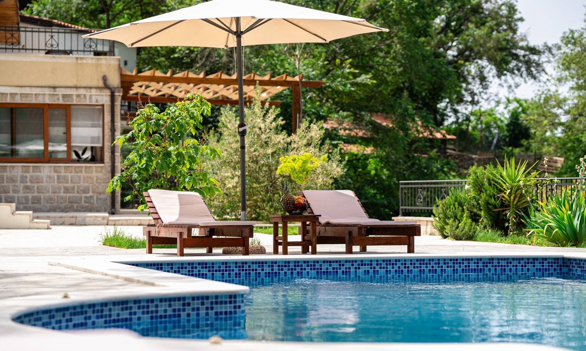 Becici Villa | Majestic Villa Sunset with Horizon Sea View