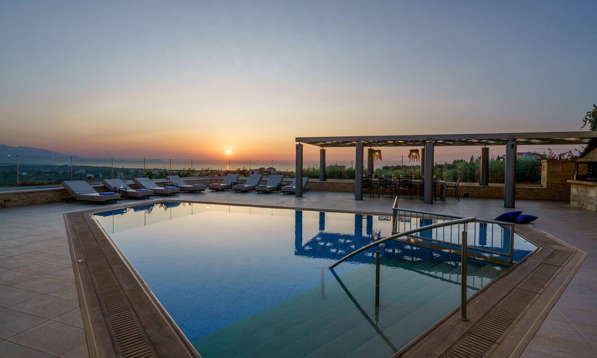Asteri Villa | Stonebuilt Fortress with Pool & Sunset Seaviews