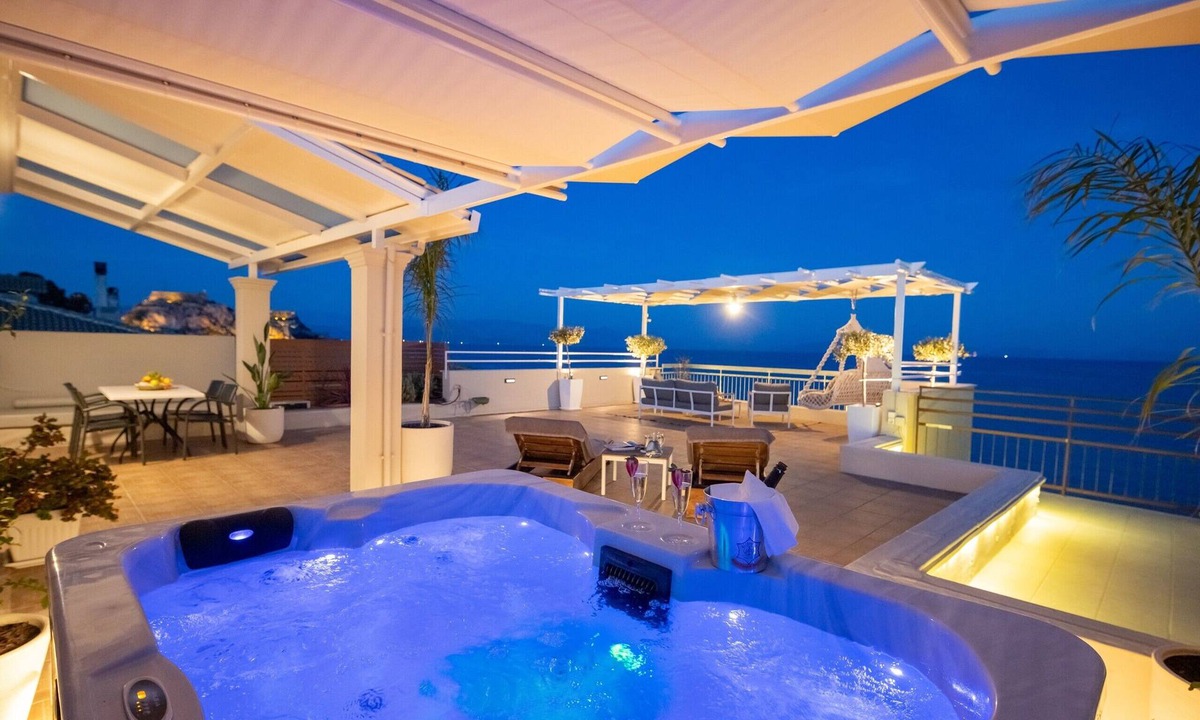 Corfu Town Apartment | Stylish Apartment With Outdoor Jacuzzi & Sea View, Unique Apartment