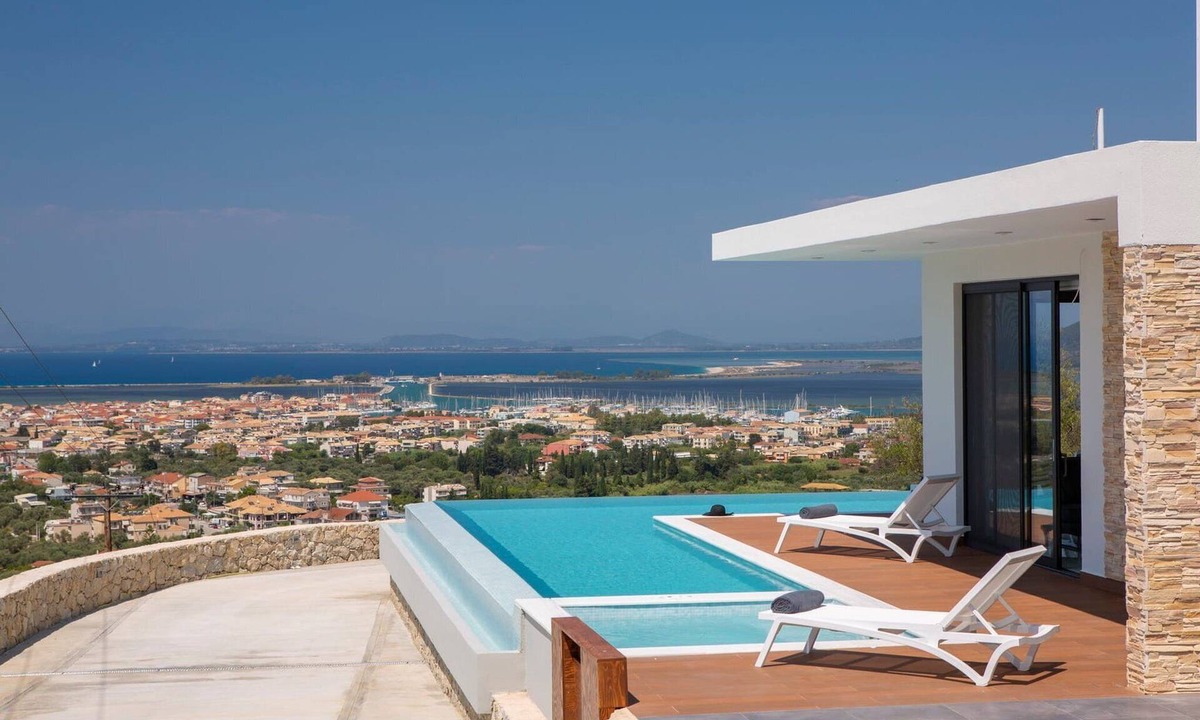 Lefkada Villa | Viila Dryope, Divine Sea & City Views, Infinity Pool, Furnished Terrace, Lefkada