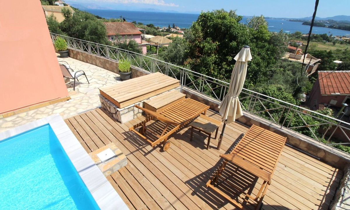 Spartylas Villa | VILLA BELVEDERE Superb Ipsos bay Views,private pool, 400 mt of the beach!