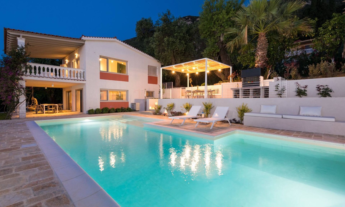 Benitses Villa | Villa Sol - private pool, stunning sea views, fast internet, sleeps 6+