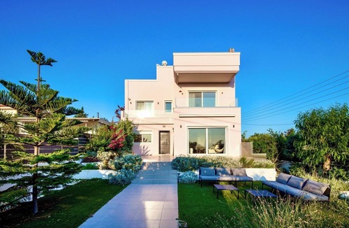 Saronikos Villa | 2 Coastal villas 5 min. From beach. Panoramic view of sea and sunset