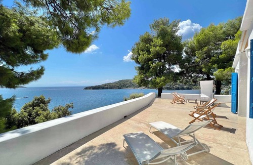 Katsarou Villa | Beachfront Greek Villa in Skiathos with Semi Private Sandy Beach