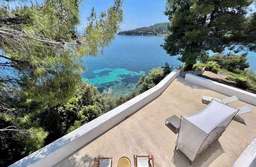 Katsarou Villa | Beachfront Greek Villa in Skiathos with Semi Private Sandy Beach