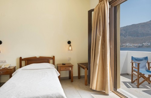 Telendos Bed & Breakfast | Bed and Breakfast 'King Studio No 10' with Sea View, Wi-Fi and Air Conditioning