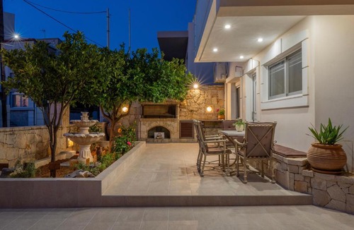 Heraklion Apartment | Casa Di Tzaki Stone House with Fireplace, Garden & BBQ