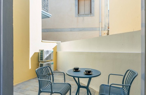 Symi Apartment | Double Room 5 with Private Terrace, Kitchenette, and Air Conditioning