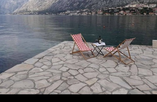 Kotor House | Kotor Bay; 4 Bed Seafront house with beach and seating area. Close to Kotor.