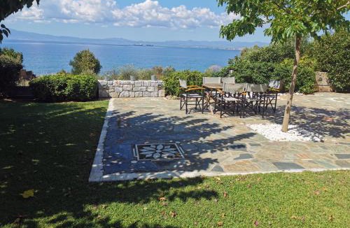 Paralia Vergas Villa | Messinian Blue Sunset Sea View Villa near Kalamata
