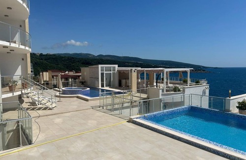 Dobra Voda Apartment | Prestige Apartment - Sea View, Private Beach, Pools & Fitness