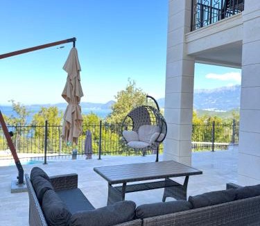 Krstac Apartment | Sea View Residence with Pool & Private Terrace