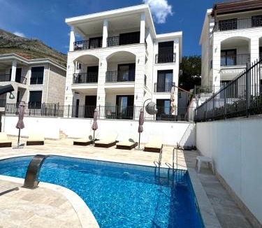 Krstac Apartment | Sea View Residence with Pool & Private Terrace