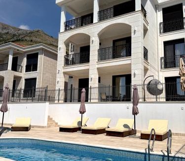 Krstac Apartment | Sea View Residence with Pool & Private Terrace