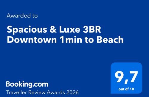 Kos Town Apartment | Spacious & Luxe 3BR Downtown 1min to Beach