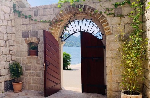 Dobrota Villa | Stone House 264 Beachfront Villa with Private Beach