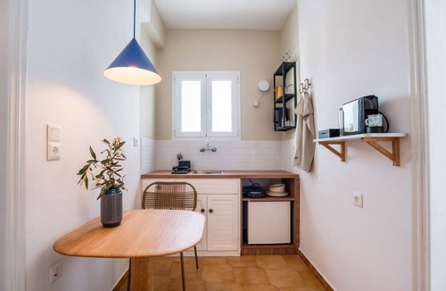 Parikia Apartment | Studio Apartment '15' with Mountain View, Wi-Fi and one Air Condition in the bedroom.
