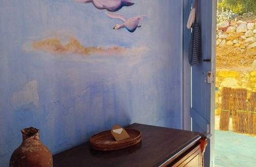 Telendos Cottage | Telendos Gallery house :artistic,cozy retreat by sea, trees and mountain views.