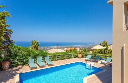 Roussospiti Villa | Villa Ilia: Large Private Pool, Sea Views, A/C, WiFi