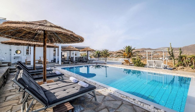 7-Bedroom, 7-Bath Majestic Mykonos Villa Infinity Pool & Four Beaches Steps Away