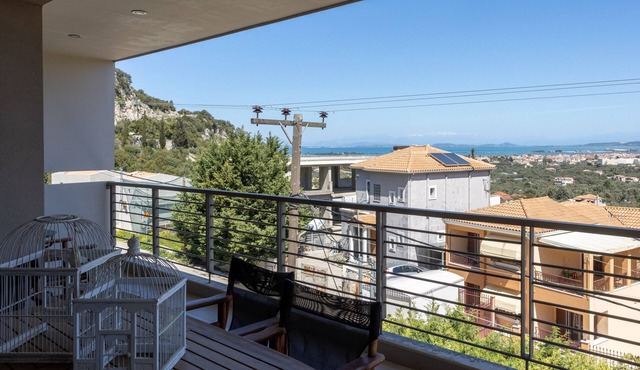 Apartment 'Lefkadia's Bayview 1' with Sea View, Wi-Fi and Air Conditioning