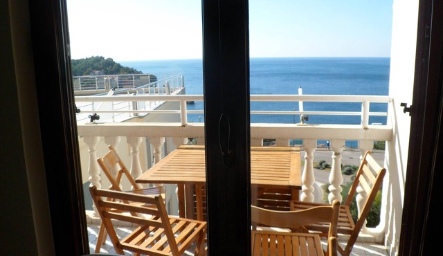 Apartment with wonderful sea view, 10 mn by feet to the nearest beach