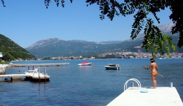 Beautiful shoreline holiday home with private mooring, Njivice, Montenegro