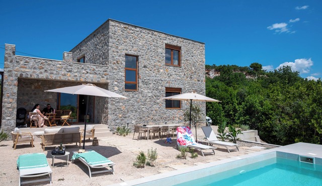 Casa Del Sol. Modern Lustica villa with private pool. Brand new stone house