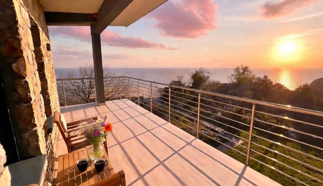 Cozy Apartment with Breathtaking Views, Private Terrace Wi-Fi & Air Conditioner