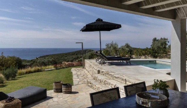 Duplex Villa Aquessa, Private Pool, Spacious Furnished Terrace, Thassos