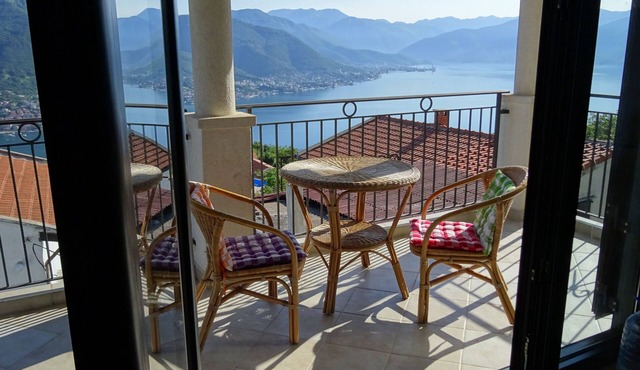 Exclusive use of private pool and sun terraces with panoramic views of Kotor Bay