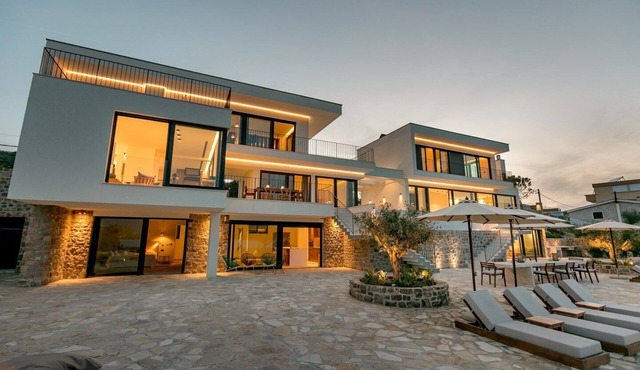 Luxury villa in a quiet bay with a private beach