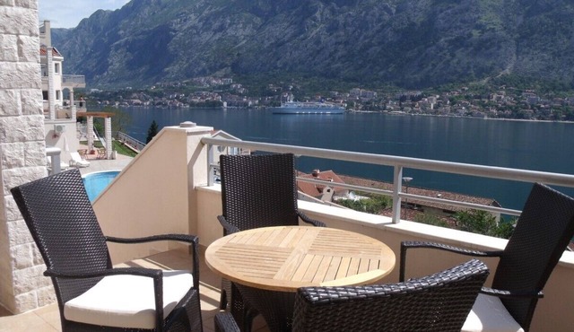New Ground Floor Apt With Stunning Views Of Kotor Bay From The Balcony And Pool