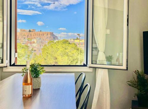 New! Pagkrati area, Front-Row Acropolis Views Apt in Athens