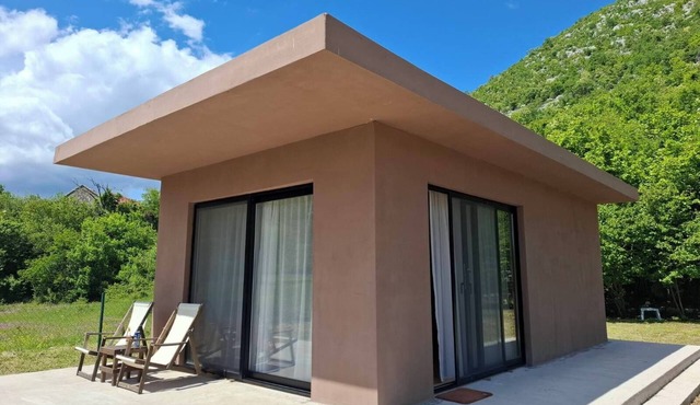 Off grid studio home in valley of Dragalj in highlands of Boka Kotorska Bay
