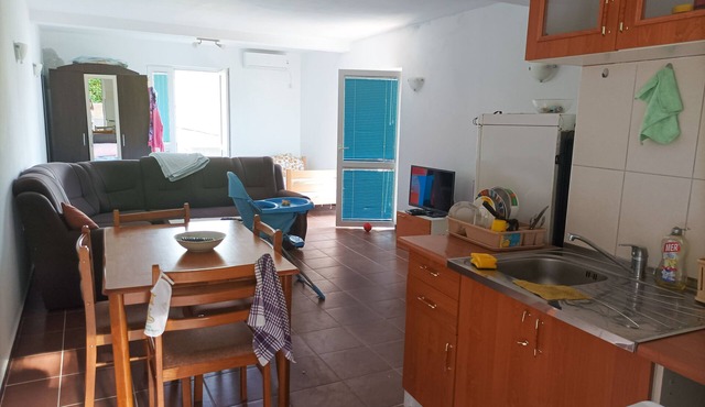 Spacious apartment in greenery and a stream above the city crowds
