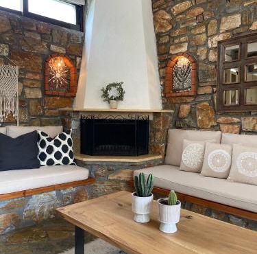 Stone cottage by the Coast of Olympus