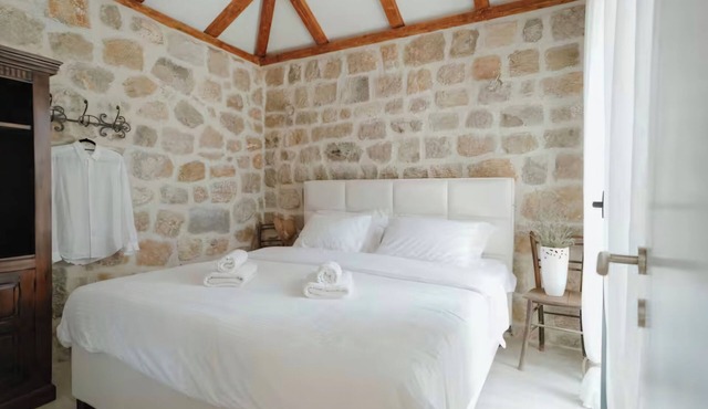 Stone house in village with private pool