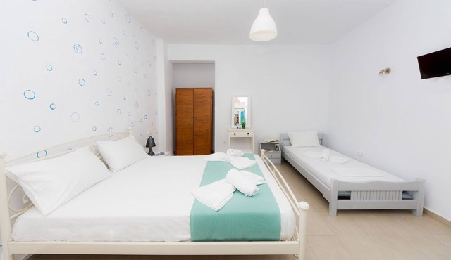 Superb Naxos Apartment | Triple Studio Semi-Basement | Private Balcony