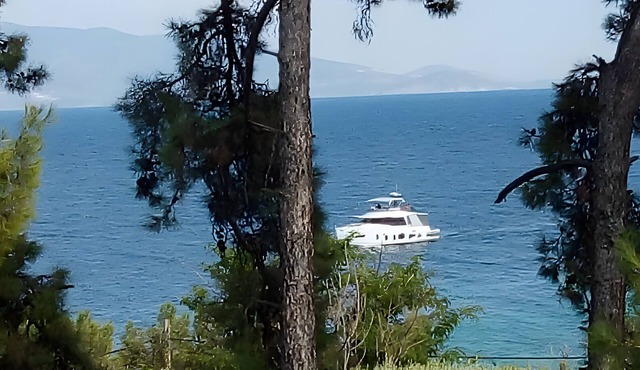 Villa 'Lesvos 30 Meters To The Sea' with Sea View, Wi-Fi and Air Conditioning in Agrilia Kratigou
