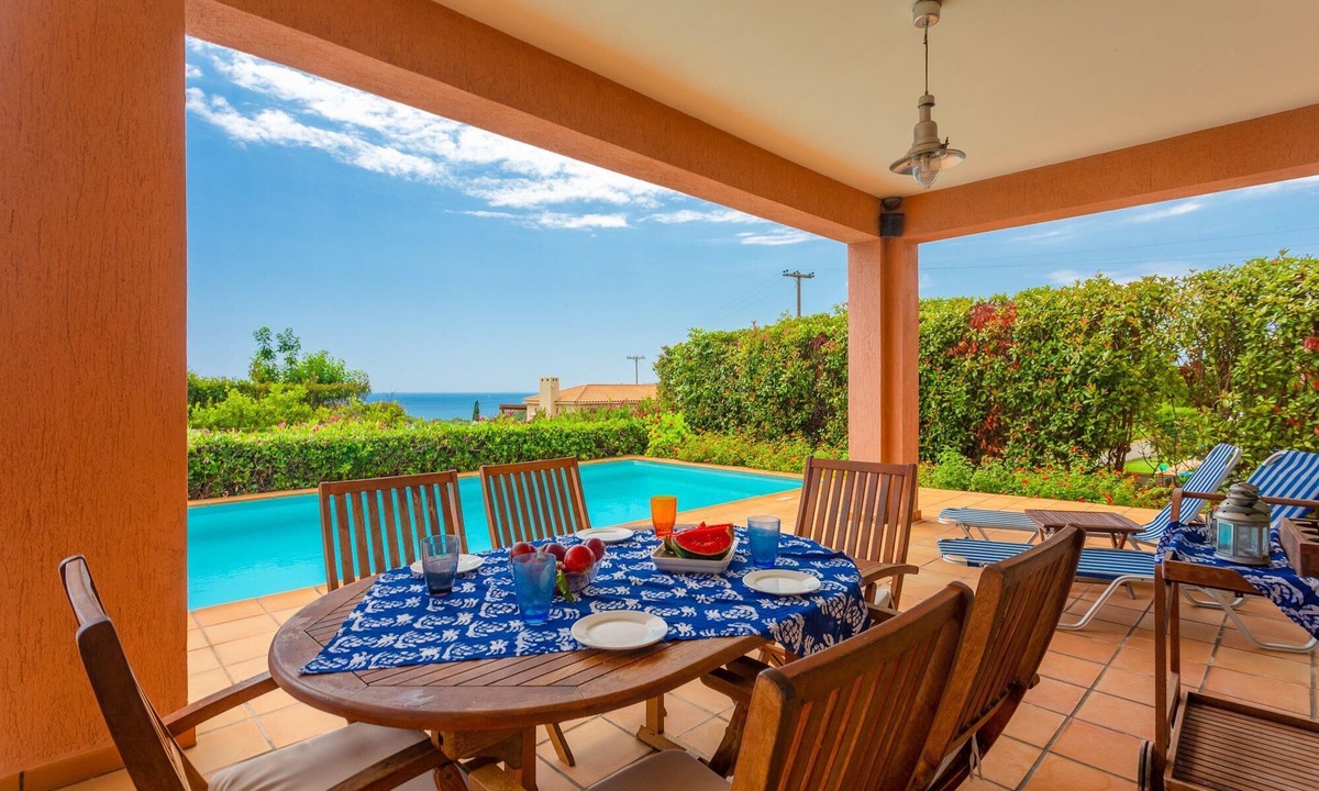 Mousata Villa | Villa Vali Large Private Pool Walk to Beach Sea Views A C Wifi Car Not Required - 1019