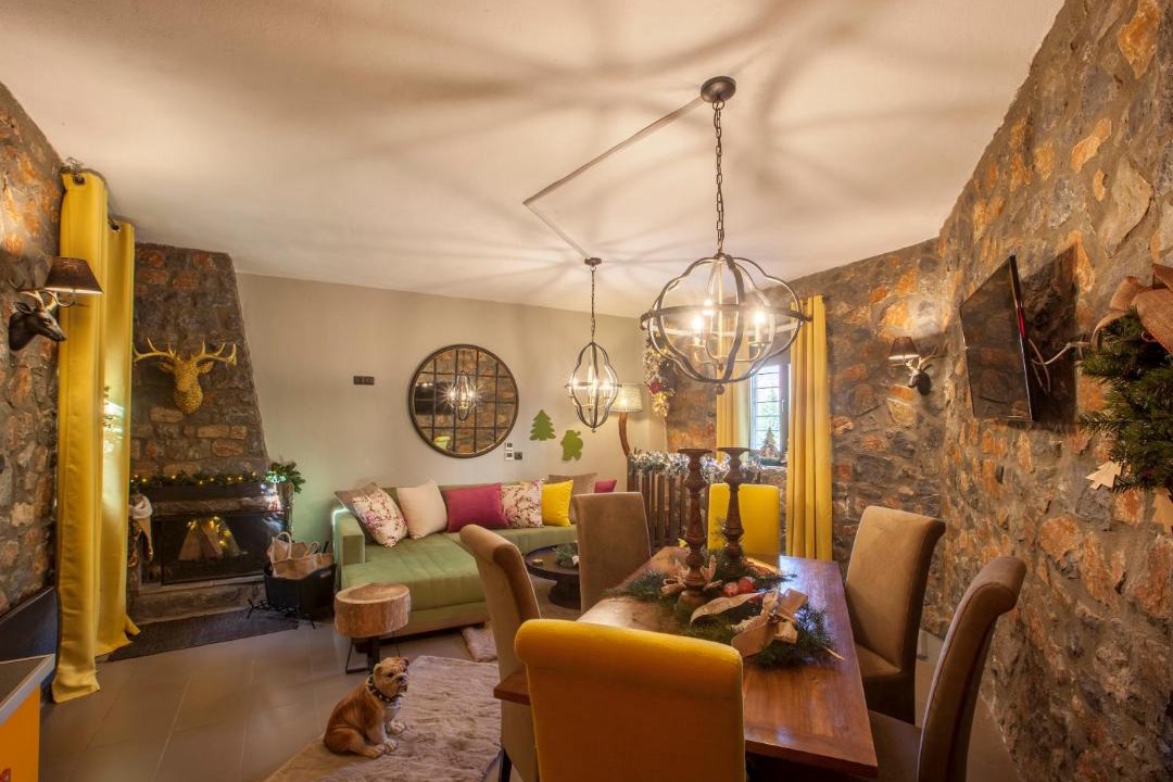 Aghios Athanasios Ski Chalet | Dandy Villas Palios Agios Athanasios Rocky - Fireplace - Village Square