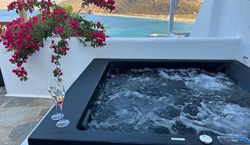 Signature Myconian Suite with Outdoor Jetted Tub and Sea View