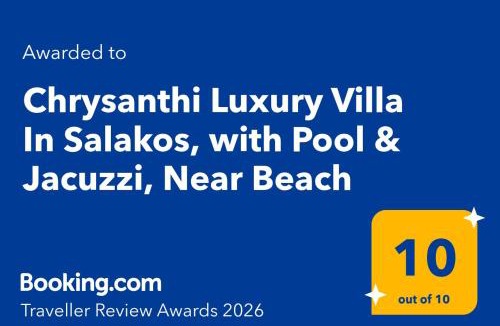 Salakos Villa | Chrysanthi Luxury Villa In Salakos, with Pool & Jacuzzi, Near Beach